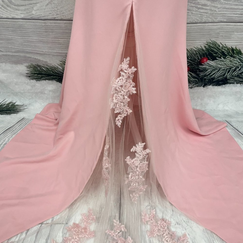 Long Bridesmaid Formal Mermaid Peach Graduation Spaghetti Strap Gown Dress,US2;6 - Picture 9 of 13
